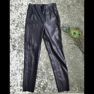 Zara Black Faux Leather Skinny Pants
